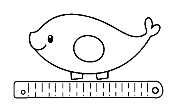 Ruler Measurement colouring page — free printable for kids