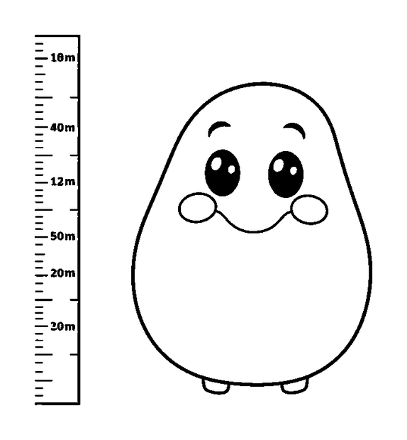 Ruler Measurement colouring page — free printable for toddlers
