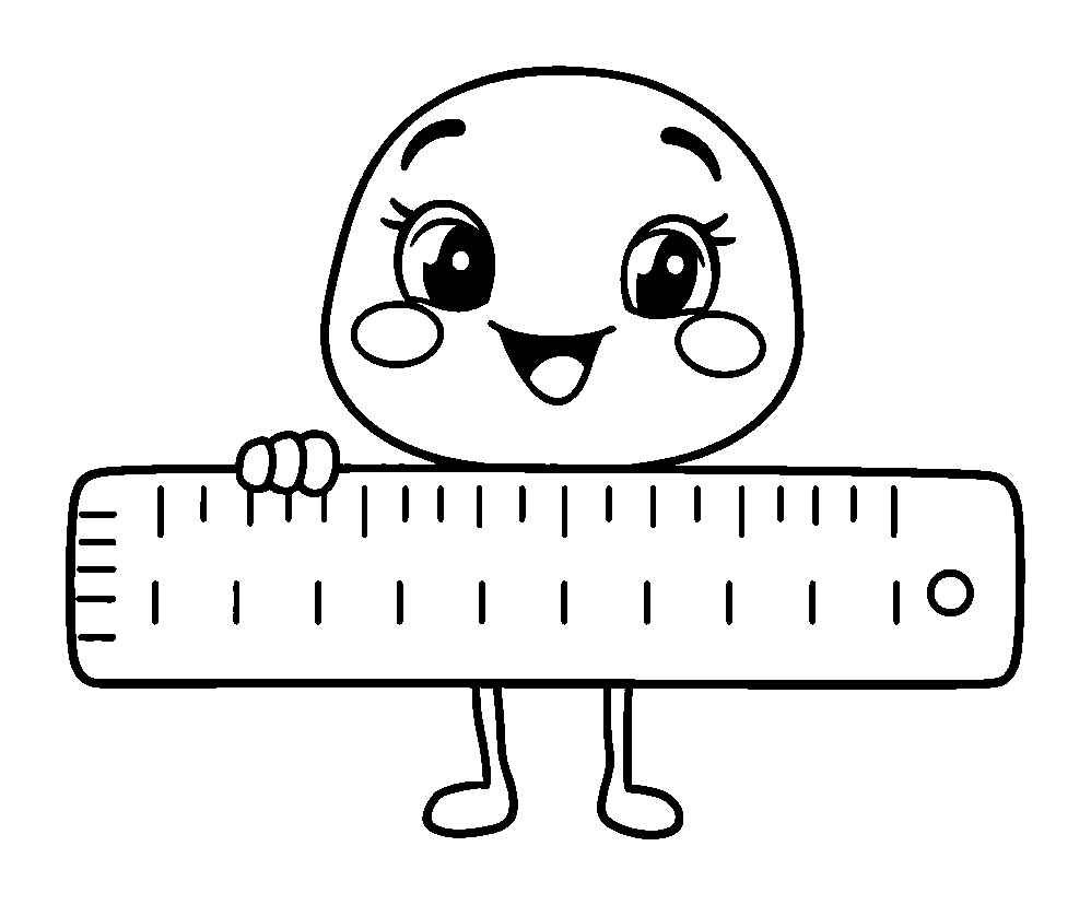 Ruler colouring page — free printable for kids