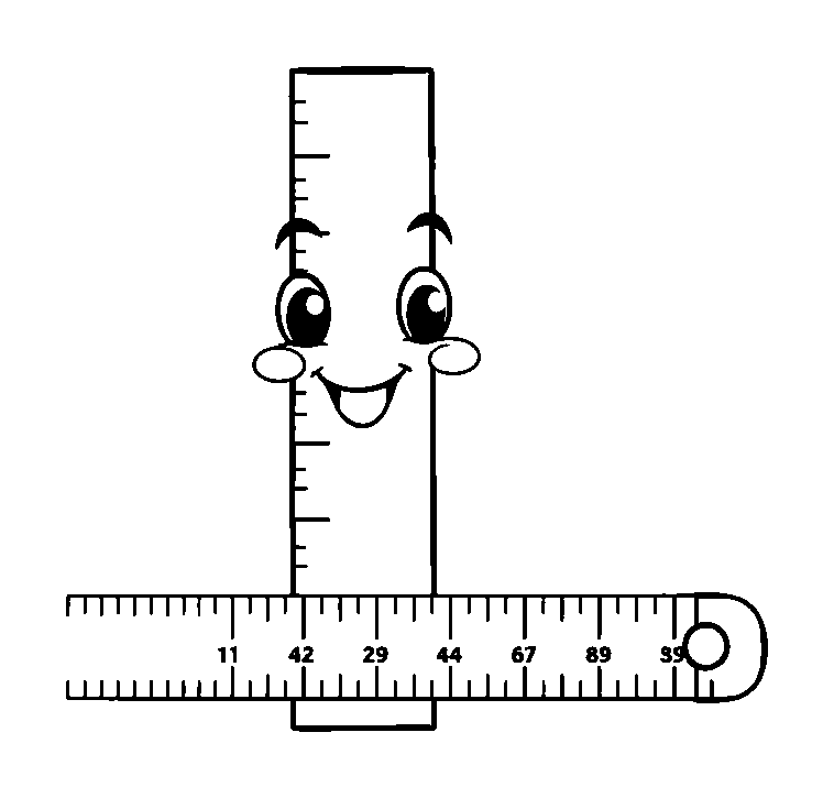 Ruler colouring page — free printable for toddlers