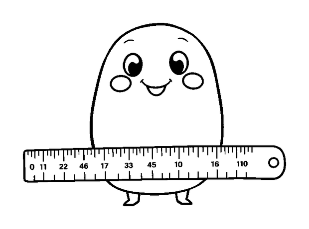 Ruler colouring page — free printable for toddlers