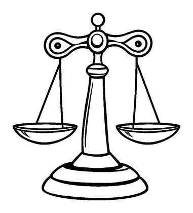Scales Balance Colouring Page (Kids, Bold & Easy)