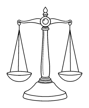 Scales Balance Colouring Page (Toddler, Bold & Easy)