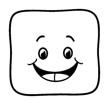 Square Shape Colouring Page (Toddler, Bold & Easy)