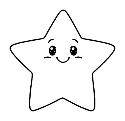 Star Shape Colouring Page (Kids, Bold & Easy)