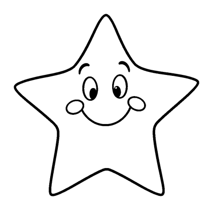 Star Shape Colouring Page (Toddler, Bold & Easy)
