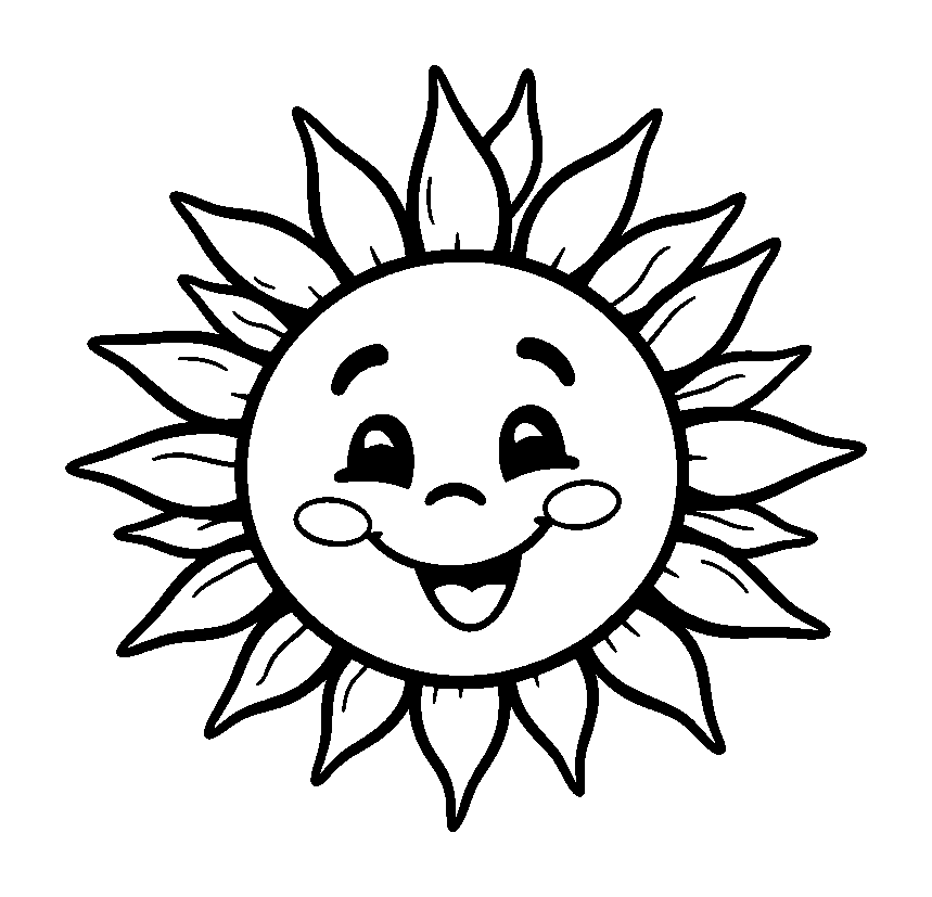 Sun colouring page — free printable for kids