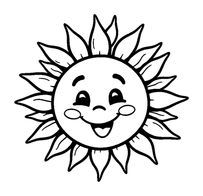 Sun Colouring Page (Kids, Standard)