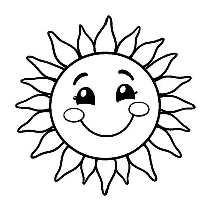 Sun Colouring Page (Toddler, Bold & Easy)