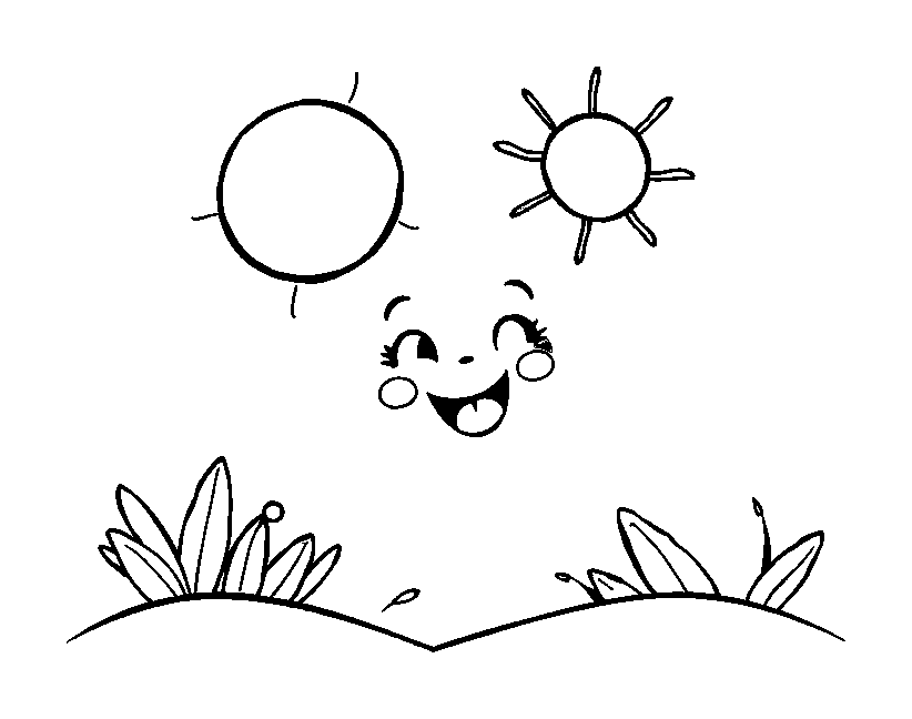 Sunny Day colouring page — free printable for kids