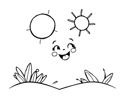 Sunny Day Colouring Page (Kids, Bold & Easy)