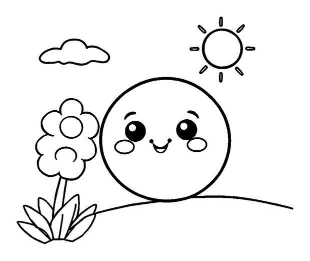 Sunny Day colouring page — free printable for kids