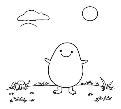 Sunny Day Colouring Page (Toddler, Bold & Easy)