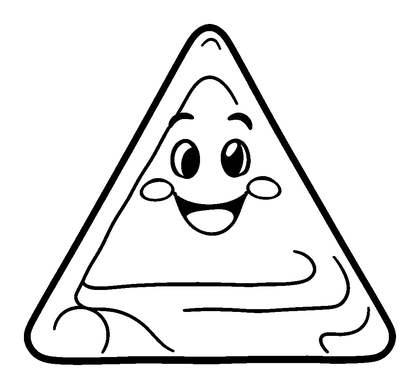 Triangle Shape Colouring Page (Kids, Bold & Easy)