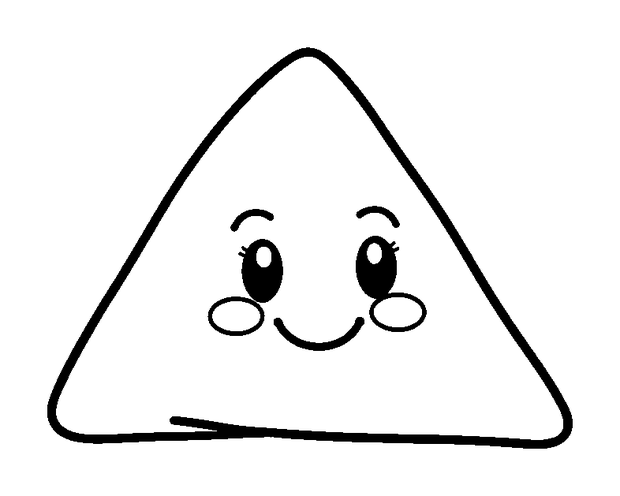 Triangle Shape colouring page — free printable for kids