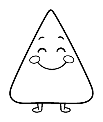 Triangle Shape Colouring Page (Toddler, Bold & Easy)