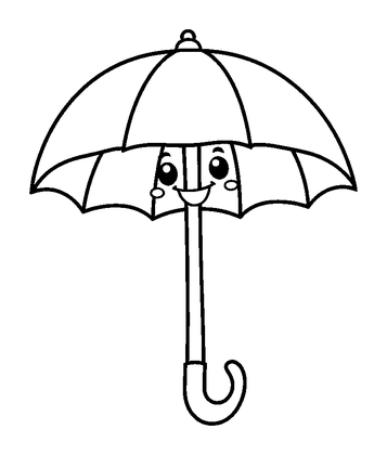 Umbrella Colouring Page (Kids, Bold & Easy)