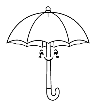 Umbrella Colouring Page (Toddler, Bold & Easy)