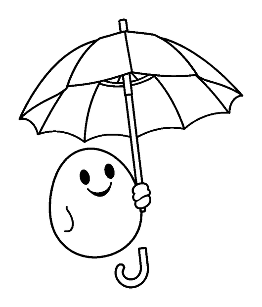 Umbrella colouring page — free printable for toddlers