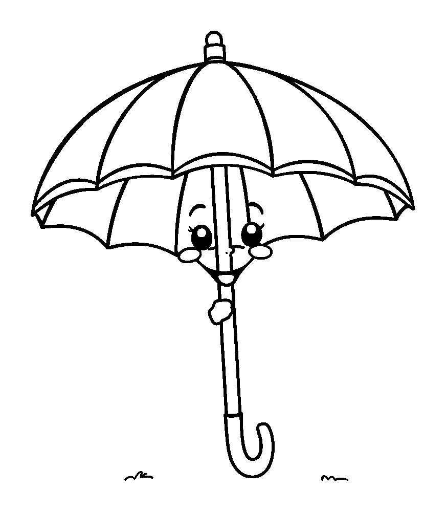 Umbrella colouring page — free printable for toddlers
