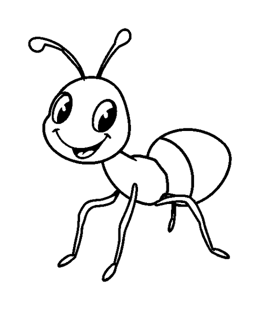 Ant colouring page — free printable for kids