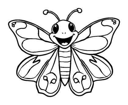Atlas Moth Colouring Page (Kids, Bold & Easy)