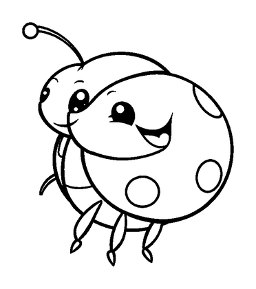 Baby Ladybird Colouring Page (Kids, Bold & Easy)