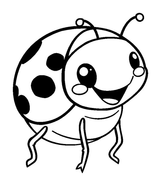 Baby Ladybird colouring page — free printable for kids