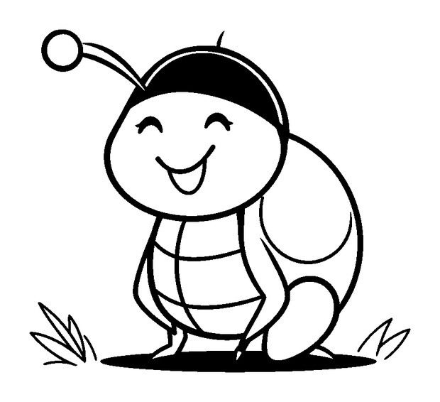 Baby Ladybird colouring page — free printable for toddlers