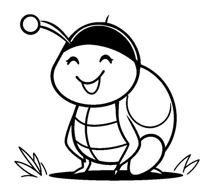 Baby Ladybird Colouring Page (Toddler, Bold & Easy)