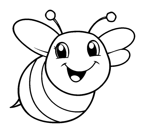 Bee colouring page — free printable for kids