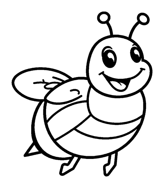Bee colouring page — free printable for kids