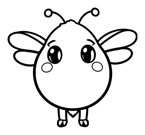 Bee colouring page — free printable for toddlers