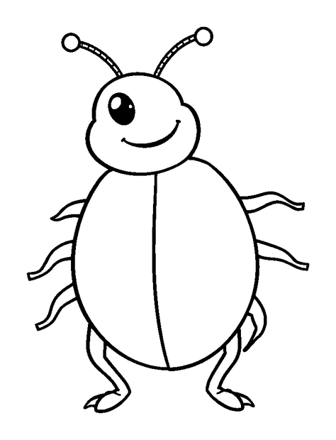 Beetle colouring page — free printable for toddlers
