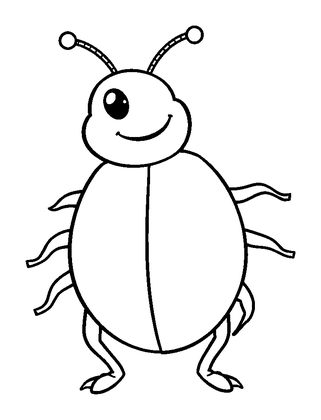 Beetle Colouring Page (Toddler, Bold & Easy)