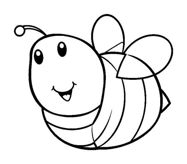 Bumblebee colouring page — free printable for toddlers