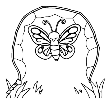 Butterfly Net Colouring Page (Kids, Bold & Easy)