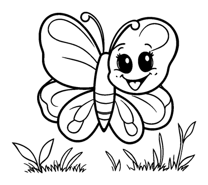 Butterfly Colouring Page (Kids, Standard)