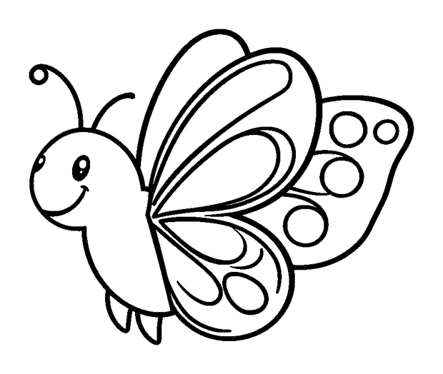 Butterfly colouring page — free printable for toddlers