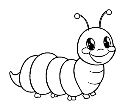 Caterpillar Colouring Page (Kids, Standard)