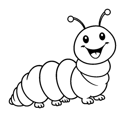 Caterpillar Colouring Page (Toddler, Bold & Easy)