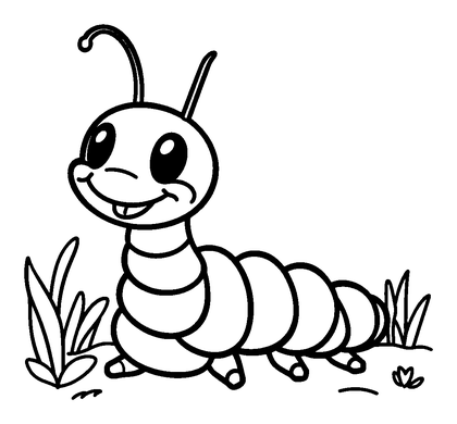Centipede Colouring Page (Kids, Bold & Easy)