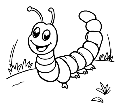 Centipede Colouring Page (Kids, Standard)