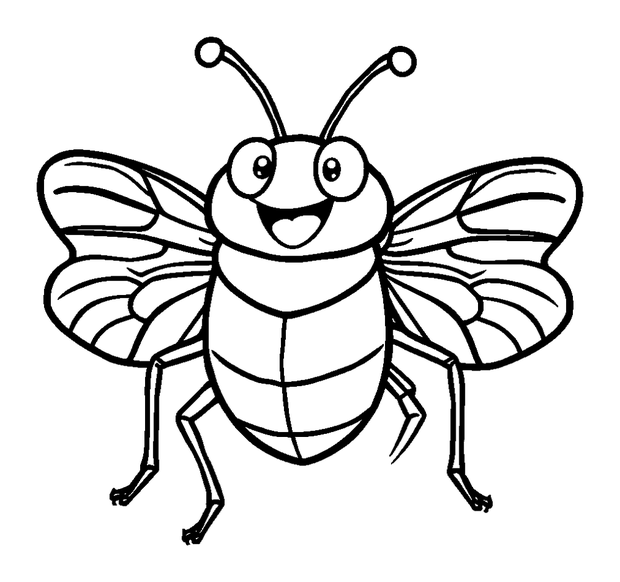 Cicada colouring page — free printable for kids