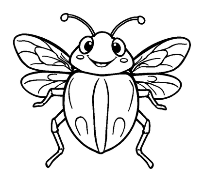 Cicada Colouring Page (Kids, Standard)