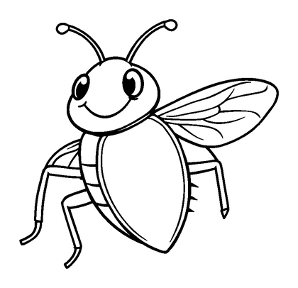 Cicada Colouring Page (Toddler, Bold & Easy)
