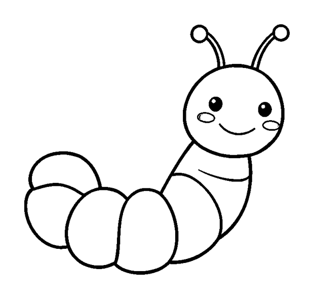 Cocoon colouring page — free printable for toddlers