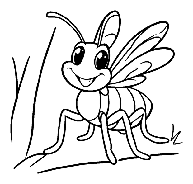 Cricket Insect colouring page — free printable for kids