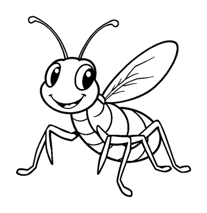 Cricket Insect Colouring Page (Kids, Standard)