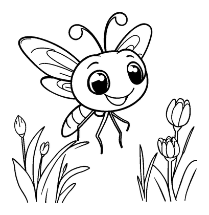 Damselfly Colouring Page (Kids, Standard)